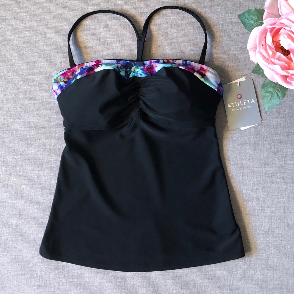 NWT ATHLETA Floral Fade Bandeau Tankini 32D/DD - Picture 4 of 6